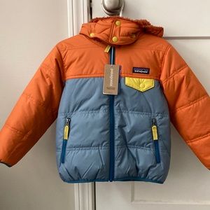 Patagonia Baby Reversible Trimble’s Hoodie color: Light Plume Grey size 4T NWT